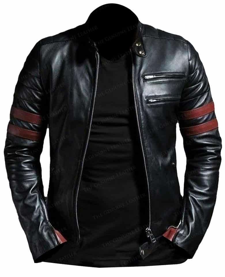 Black-slim-motorcycle-leather-jacket